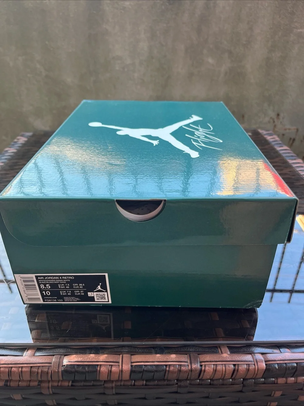 Nike Air Jordan 4 Retro ‘Oxidized Green’ White FQ8138-103 Men’s 8.5